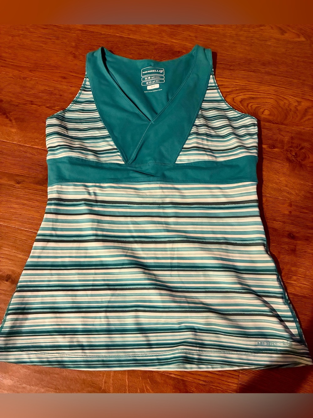 Merrell Opti-Wick UPF 50+ Striped Tank Top size S